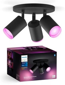 Philips - LED RGBW Stmievateľné bodové svietidlo Hue FUGATO 3xGU10/4,2W/230V čierna