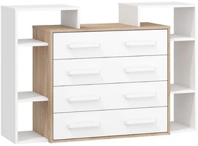 Komoda 4S Rio-07 sonoma svetlý/biely