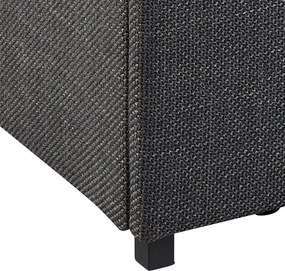 Tmavosivá čalúnená dvojlôžková posteľ s úložným priestorom s roštom 160x200 cm Calvi – Actona