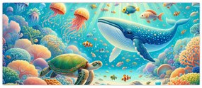 Obraz - Svet pod hladinou (120x50 cm)