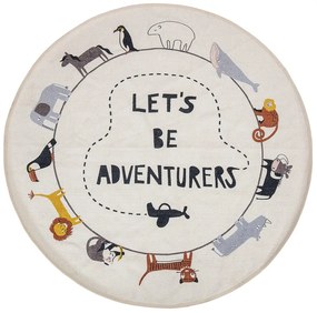 Biely koberec Bloomingville Mini Animals, ø 130 cm