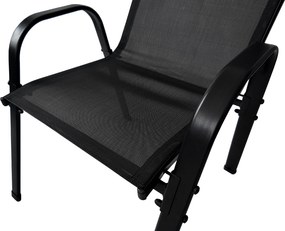 TRENDIE Záhradné stoličky sada 4ks čierne