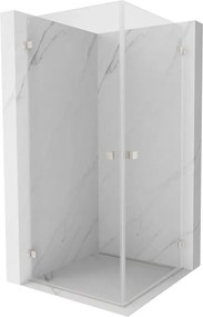 Mexen Lunar-B Duo výklopný sprchový kút 80 x 80 cm, číre sklo, brúsená oceľ, 832-080L-080P-97-00