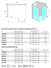 Mereo Mereo, Sprchový kút, Lima, obdĺžnik, pivotové dvere a pevný diel, chrom ALU, sklo Číre, MER-CK87943K
