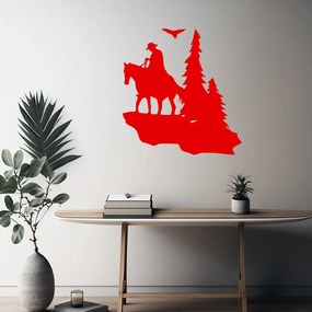 Veselá Stena Samolepka Kovboj v diaľke Farba: červená, Veľkosť: 80 x 84 cm