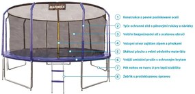 MARIMEX Trampolína s vnútornou ochrannou sieťou, 457 cm