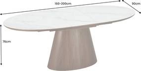 Oválny rozkladací jedálenský stôl Parthenia 160-200 cm tmavý orech