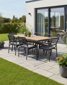 Záhradný set pre 6 osôb Santos, hliníkový, sivý