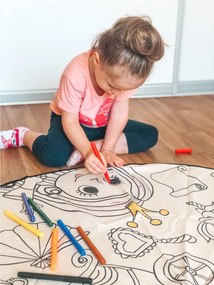 Butter Kings, KOBEREC - OMAĽOVÁNKY - Kissing birds, 130x130 (priemer) kruh, biela, detská izba