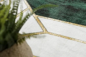 Koberec EMERALD exkluzívny 1015 glamour, styl marmur, geometrický fľaškovo zelený / zlatý
