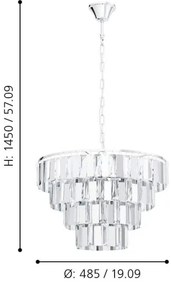 Eglo 99094 - Luster na reťazi ERSEKA 7xE14/40W/230V