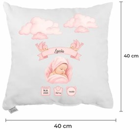 Vankúš s vlastnou potlačou Dievča 40x40 cm EMI