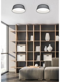 Čierne LED stropné svietidlo s textilným tienidlom Ponts – Trio