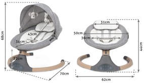 Elektrické hojdacie kreslo 2v1 LUXI Dark Melange/Wooden