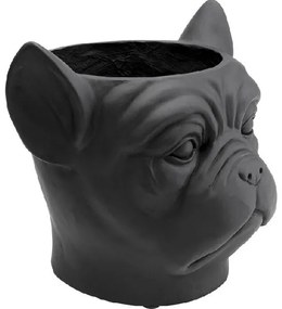 Bulldog dekoratívny kvetináč čierny