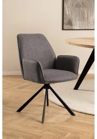 Svetlosivé čalúnené jedálenské kreslá v súprave s podrúčkami 2 ks Glenda – Actona