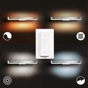 PHILIPS HUE Nástenné kúpeľňové LED inteligentné osvetlenie HUE ADORE s vypínačom, 25W, teplá biela-studená biela