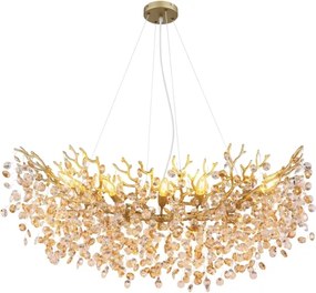 Globo 64138H3G - Závesný luster QUEENA na lane 10xE14/40W/230V zlatá