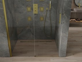 Sprchové dvere OMEGA 140 cm - zlaté - číre sklo