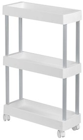 Biely plastový pojazdný regál 45x80 cm Mino - Wenko