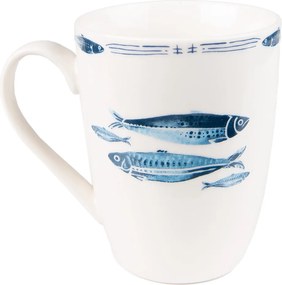 Porcelánový hrnček s rybkami Fish Blue - 12 * 9 * 11 cm / 330 ml