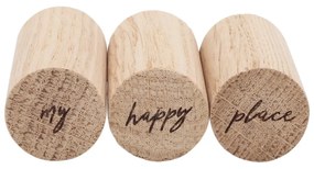 Eulenschnitt Drevené háčiky Oak Wood My Happy Place – set 3 ks