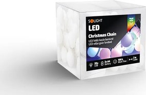 Solight LED vianočná reťaz farebné gule, 20x LED, 2m, 2x AA
