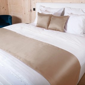 Biante Saténový prehoz/behúň na posteľ Satén LUX-064 Béžovohnedý Na mieru