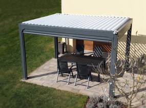 Bioklimatická pergola Noela antracit PREMIUM 3x4 m Farba lamiel: Biela