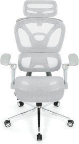 Kancelárska ergonomická stolička PORTE — sieťovina, sivá
