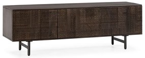 Tmavohnedý TV stolík z mangového dreva 145x48x40 cm Kalai – MOME