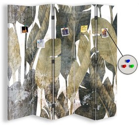 Gario Paraván Retro banánové listy Rozmery: 180 x 170 cm, Prevedenie: Korkový paraván