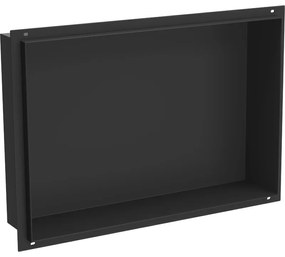 Mexen X-Wall-NR, polička na zapustenie pod obklad bez goliera 45 x 30 cm, čierna matná, 1971453010