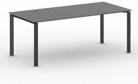 Rokovací stôl PRIMO INFINITY s čiernou podnožou 2000 x 900 x 750 mm, grafit