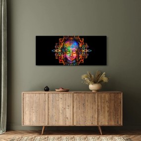 Obraz - Busta Budhu v neónových farbách (120x50 cm)