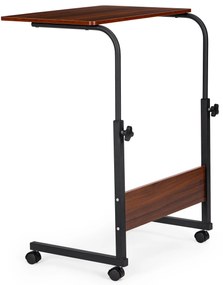 Stôl na notebook s kolieskami k pohovke/kreslu - tmavohnedý, ModernHome