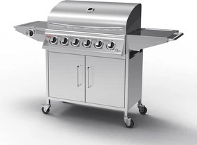 Plynový nerezový BBQ gril so 6 horákmi + bočným horákom CHICAGO