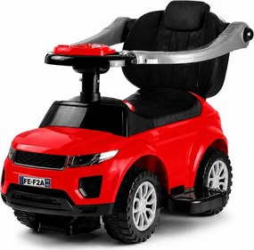 LEAN CARS Jazdítko s tlačnou rukoväťou 614W, červené