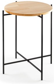 Odkladací stolík Shb-004 z masívu čierny/dub prírodný