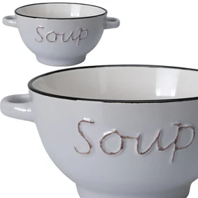Kameninová miska na polievku Soup 650 ml sivá