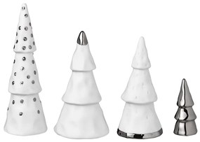 Porcelánová sada WINTER FOREST v striebornej farbe, 4 ks
