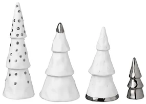 Porcelánová sada WINTER FOREST v striebornej farbe, 4 ks