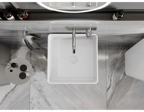 Mexen Adora, voľnestojace umývadlo z konglomerátu 45x45x82 cm, biela matná, 26564500