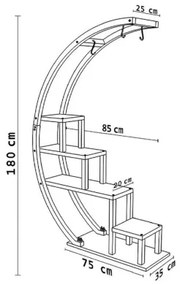 Stojan na kvetiny GARDEN 180x85 cm hnedá/čierna
