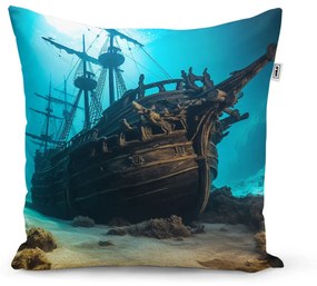 Sablio Vankúš Vrak drevenej lode na dne mora - 60x60 cm