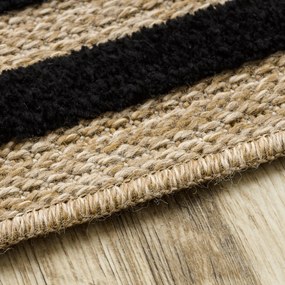 Dywany Łuszczów, Kusový koberec Spark 0687 beige/black, 160x220, béžová, chodba / predsieň