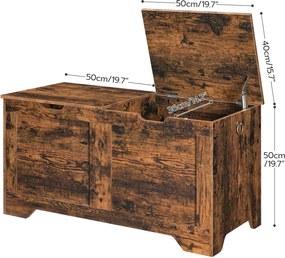 Lavice s úložným prostorem Vasagle Byvak 100 cm hnědá