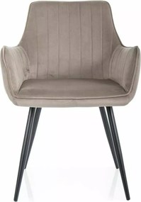 SI Jablkový zamatový stolička tmavá béžová