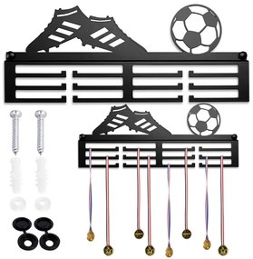 Nástenný vešiak na medaily LOPTA čierny