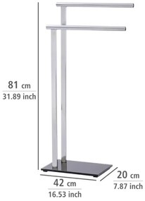 WENKO 22090100 - Stojan na uteráky LAVA 42x81 cm nerez/strieborná/čierna